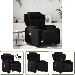 vidaXL Massagestoel - Elektrische Massagestoel - Massagestoel verstelbaar elektrisch kunstleer zwart - Zwarte Massagestoel - Kunstleder Massagestoel - Ergonomische Massagestoel
