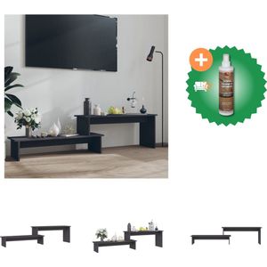 vidaXL Tv-meubel 180x30x43 cm spaanplaat grijs - Kast - Inclusief Houtreiniger en verfrisser