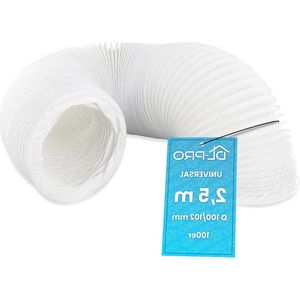 Afvoerslang Airco Flexibele afvoerslang 25 m Ø 100/102 mm voor airconditioning wasdroger en afzuigkap met wandbevestiging