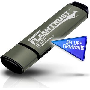 Kanguru – FlashTrust – 64 GB – Secure Firmware - USB 3.0 – USB-Stick – Fysieke Schrijfbeveilingsschakelaar – Zwart