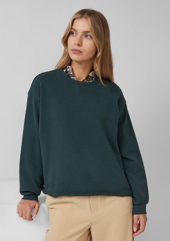 s.Oliver - Sweatshirt - Petrol - Effen - Lange Mouw