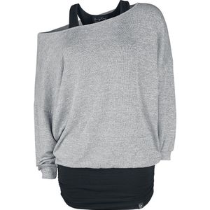 Forplay Billie Shirt met lange mouwen zwart-grijs XL Dames