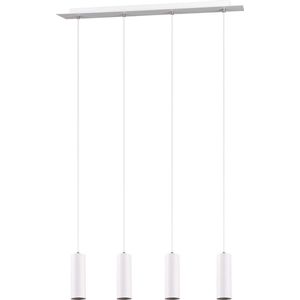 LED Hanglamp - Trion Mary - GU10 Fitting - 4-lichts - Rechthoek - Mat Wit - Aluminium
