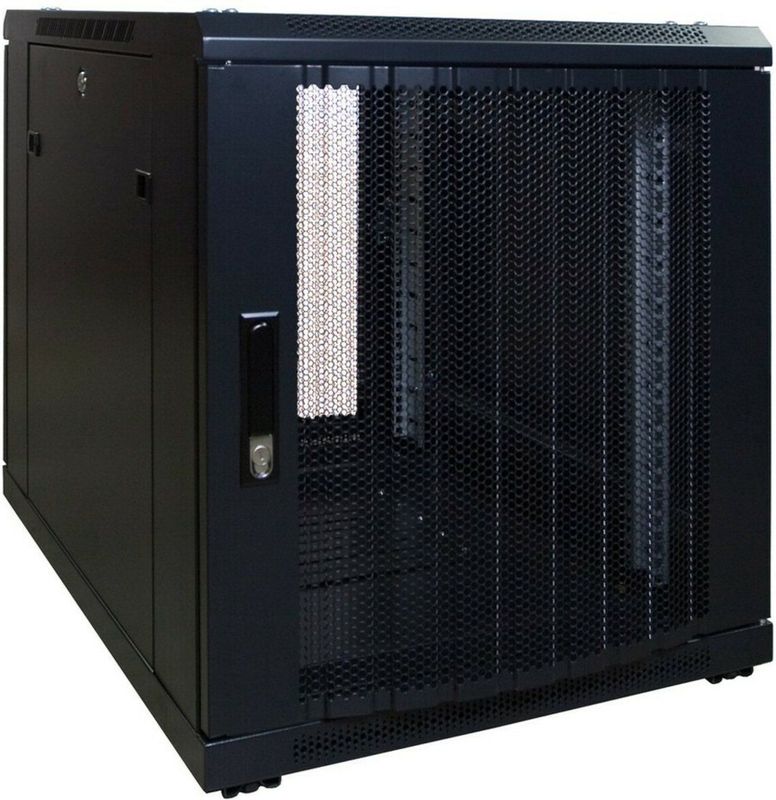 DSIT - 12U Mini Serverkast - Geperforeerde Deur - 600x600x720mm - Serverbehuizing - Serverrack - 19 Inch