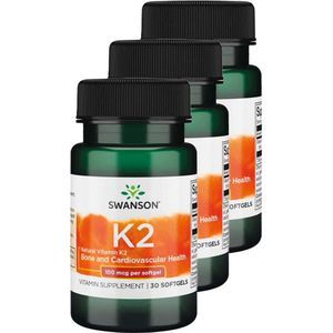 Swanson | Vitamine K2 10mcg | 30 Softgels | 3 stuks | 3 x 30 Capsules