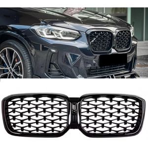 Passend Voor Bmw X3 G01 X4 G02 LCI V.A. 2021 Diamond Grill Nieren Sport Pianolak Piano lak Zwart Hoogglans Performance
