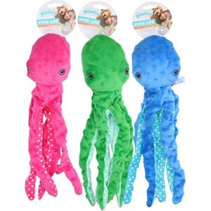 Pawise Plush Octopus - Hondenspeelgoed - Hondenknuffel - Pluche - L - Assorti - 1 Stuk