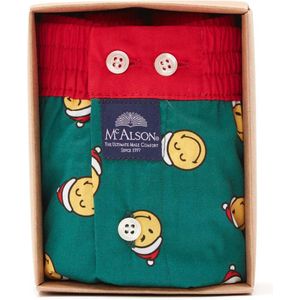 McAlson Boxershort Smiley Green Christmas Kerst L - Giftbox