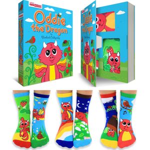 Oddie the Dragon - United Oddsocks - Mismatched draken sokken - 6 verschillende sokjes - maat 27 - 30