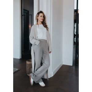 Dames lang alpaca vest in moongrey - HELSINKI.