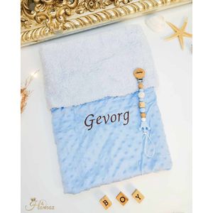 Babydeken met naam geborduurd 1 stuks - Wiegdeken met naam - extra zacht 75 x 100 cm - Gepersonaliseerd - babydekentjes voor ledikant - voor meisje - Voor jongen - babydeken voor kinderwagen - Hawsaz.nl Kraamcadeau - Kraamcadeau met naam - met naam