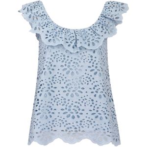 Frogbox • lichtblauwe broderie top • maat 36
