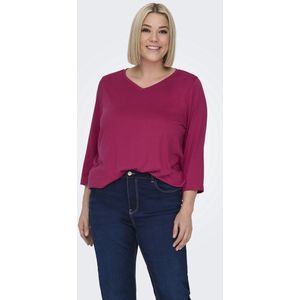 ONLY CARMAKOMA - CARCARLINNE - Top - Dames - V-Hals - 3/4 Mouwen