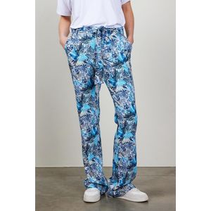 DIDI Dames Travel pants paseo in offwhite with blue azur Fusion print maat 46