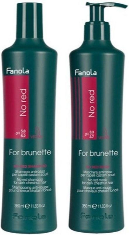 Fanola - No Red Set - Haarmaskers - Donkerbruin tot Zwart Haar