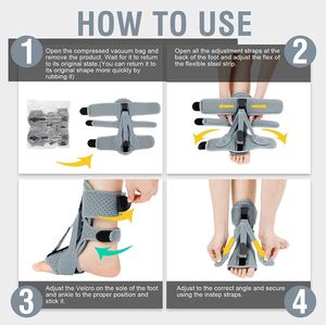 Plantaire fasciitis nachtspalk - Upgrade 3 verstelbare plantaire facetbrace, plantaire fasciitis verlichting vrouwen mannen - XXL (grijs - 2 stuks)