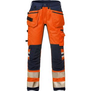 Fristads Hi Vis Werkbroek Stretch Dames Klasse 2 2710 Plu - Hi-Vis oranje/marineblauw - 50