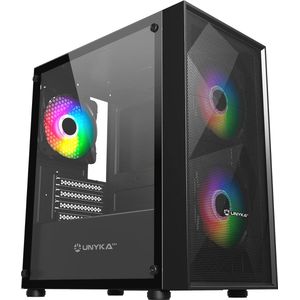 Micro ATX Gaming Behuizing met Gehard Glas en ARGB Ventilatoren