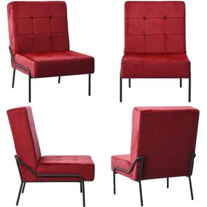vidaXL Relaxstoel 65x79x87 cm fluweel wijnrood - Relaxstoel - Relaxstoelen - Fauteuil - Fauteuils