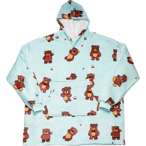 Vivva - Hoodie Deken voor Kinderen - Fleece Deken met Mouwen - Fleece Hoodie - Plaid met Mouwen - Beer - One Size - KIDHUG