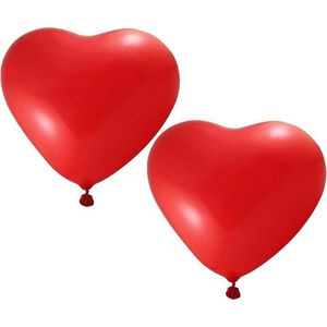 24x Hartjes ballonnen rood - Valentijnsdag - Feestversiering/decoratie