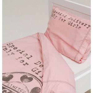 Emily kinder dekbedovertrek - Pink - Ledikant (100x135 cm + 1 sloop)