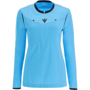 Macron Stephanie Scheidsrechtersshirt Lange Mouw Dames - Fluor Turquoise / Zwart | Maat: L
