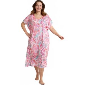 Lange satijnen hostess jurk met bloemenprint