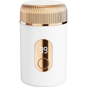 Scheerapparaat vrouw-scheerapparaat vrouwen intieme zone-scheerapparaat dames-Mini elektrisch scheerapparaat voor dames - Zomerse bikinilijn-epilator - Draagbaar mesje voor oksel- en beenhaarverwijdering - wit - 4,2 x 4,2 x 7,1 cm