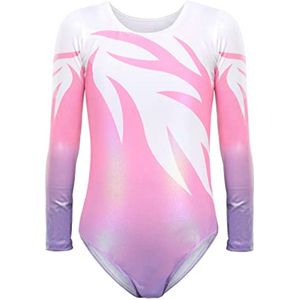 Meisjes Turnpakje Lange Mouwen Balletdanskleding Roze voor 3-4 Jaar