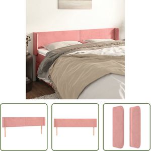 The Living Store Klassiek Hoofdbord Bedombouw - 183x16x78/88 cm - Roze Fluweel