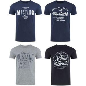 Mustang Heren T-Shirt regular fit Veelkleurig M Ronde Hals Volwassenen