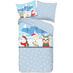 Warme Kinder Flanel Eenpersoons Dekbedovertrek Snow Animals | 140x200/220 | Hoogwaardig En Zacht | Ideaal Tegen De Kou