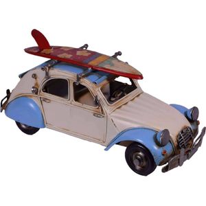 Maddeco - Citroen 2cv - lelijke eend - blikken woondecoratie - blik - auto - 28 cm lang - hand gemaakt