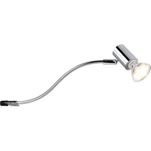 LED Wandlamp - Wandverlichting - Spatwaterdicht IP44 - Trion Giano - GU10 Fitting - Rond - Glans Chroom - Aluminium