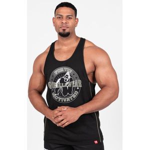 Gorilla Wear - Casper Stringer - Zwart/Groen - Sporttop - Gerecycled Polyester