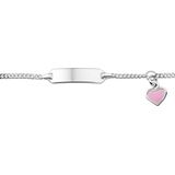 The Kids Jewelry Collection Graveerarmband Hart Plaat 5,5 mm 9 - 11 cm - Zilver