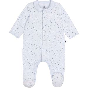Petit Bateau Fluwelen babypyjama met kraag en print