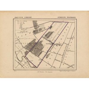 Historische kaart, plattegrond van gemeente Westbroek in Utrecht uit 1867 door Kuyper van Kaartcadeau.com