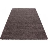 Tapijtenloods Basic Shaggy vloerkleed Taupe Hoogpolig- 80x250 CM