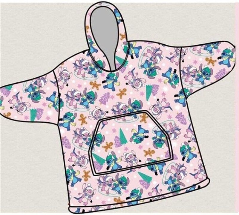 Disney Lilo & Stitch Hoodie Fleece deken, Rainbow - Kind (One Size ) - Polyester