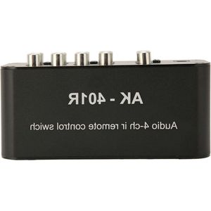 4 in 4 Out Composite Video L/R Audio Switcher Selector Box met IR-afstandsbediening - Dvd-speler Switcher - Multifunctioneel .
