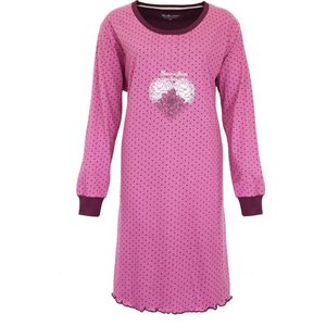 Tenderness Dames Nachthemd - Stippen dessin - Roze - Maat S