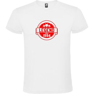 Wit T-Shirt met “Legend sinds 1994 “ Afbeelding Rood Size M