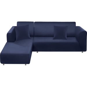 Andyou - hoes 2-zitsbank - 145*185cm - hoge elasticiteit - pluche - high-end luxe - donkerblauw