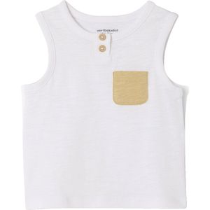 Babysweater met contrasterende zak wit