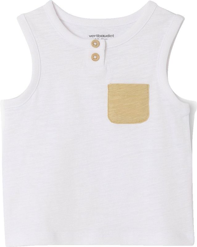 Babysweater met contrasterende zak wit