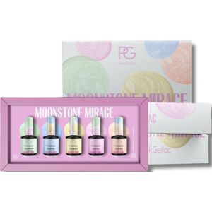 Pink Gellac Moonstone Mirage Set Collection Box - Gellak Set van 5 x 15 ml Effect Kleuren Gellak - Gel Nagellak - Gel Lak