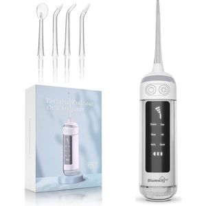 Draadloze elektrische monddouche met 6 modi en 4 sproeiers - waterflosser voor optimale tandreiniging