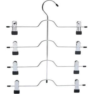 4 Tier Ruimtebesparende Metalen Rok Hangers met Clips - Broek Hanger voor Slack .